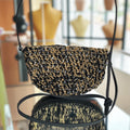 Rewind Half Moon Cross Body Bag - Black&Gold