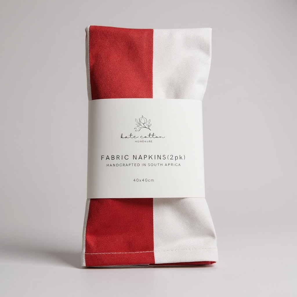 oyster stripe serviettes - red and white