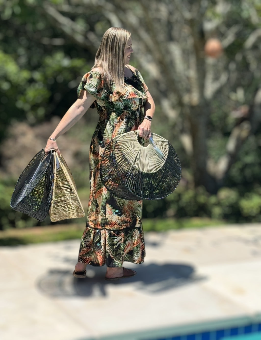 Piknik Poły Wicker Bag - Black