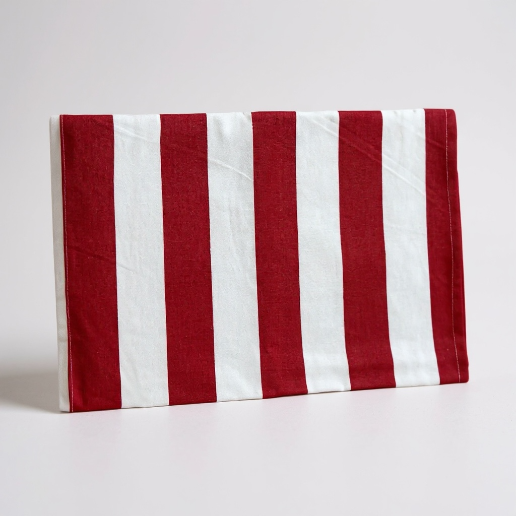red & white table runner