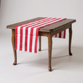 red & white table runner