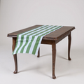 green&white table runner