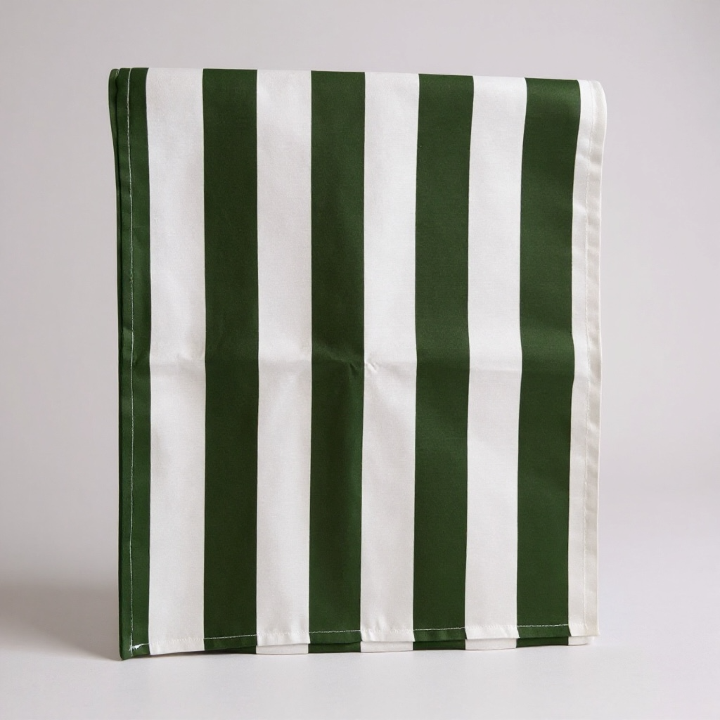 green&white table runner