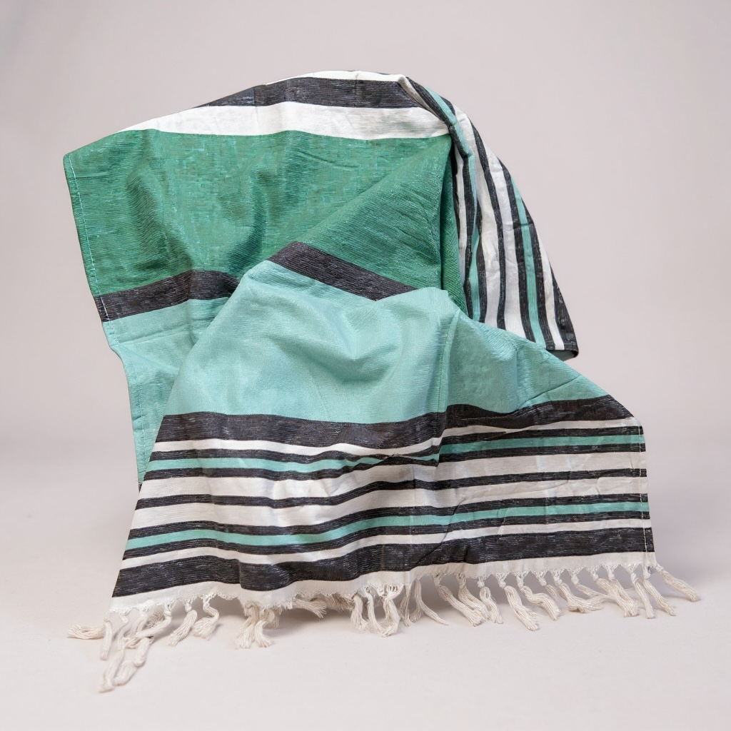 KC Hammam Towel - Aqua Stripe