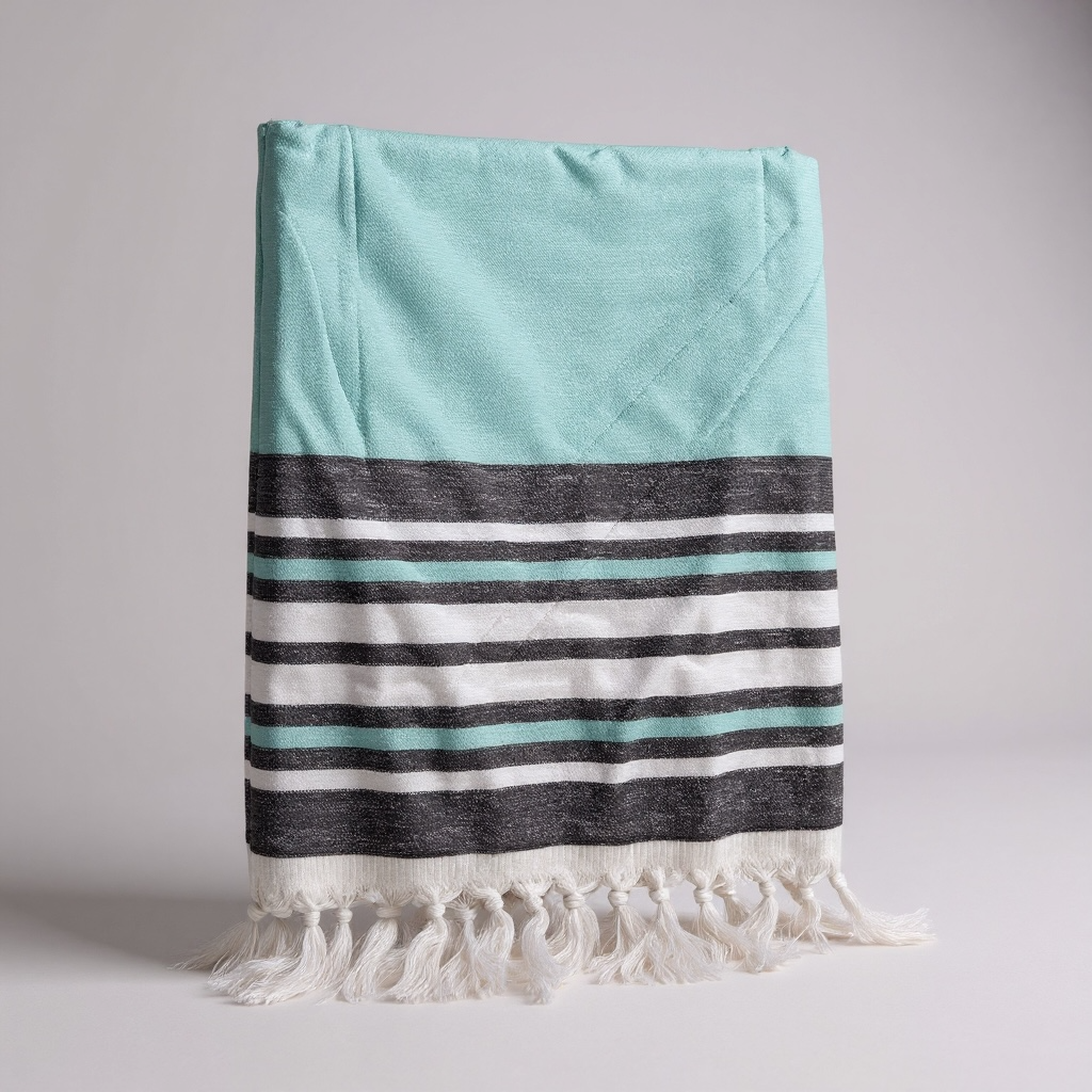 KC Hammam Towel - Aqua Stripe