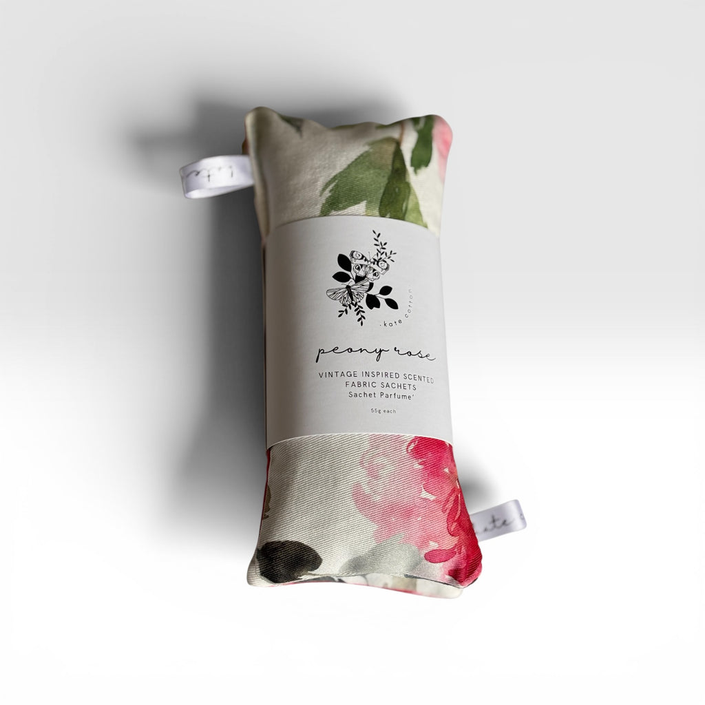 kate cotton peony pink gift set | cosmetic bag, scented sachets & fragrance oil