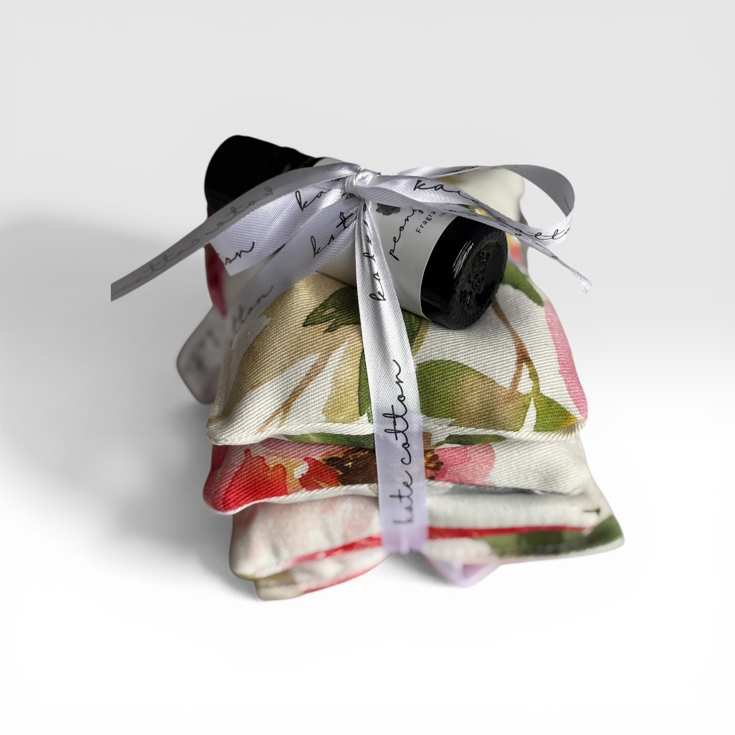 kate cotton peony rose vintage style scented sachets 4pk - indian jaipur cotton