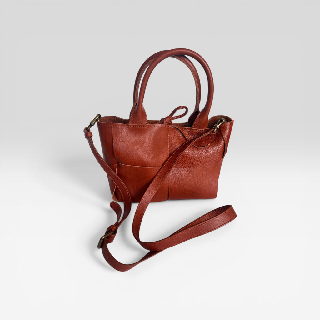 saddle leather tote bag - chestnut