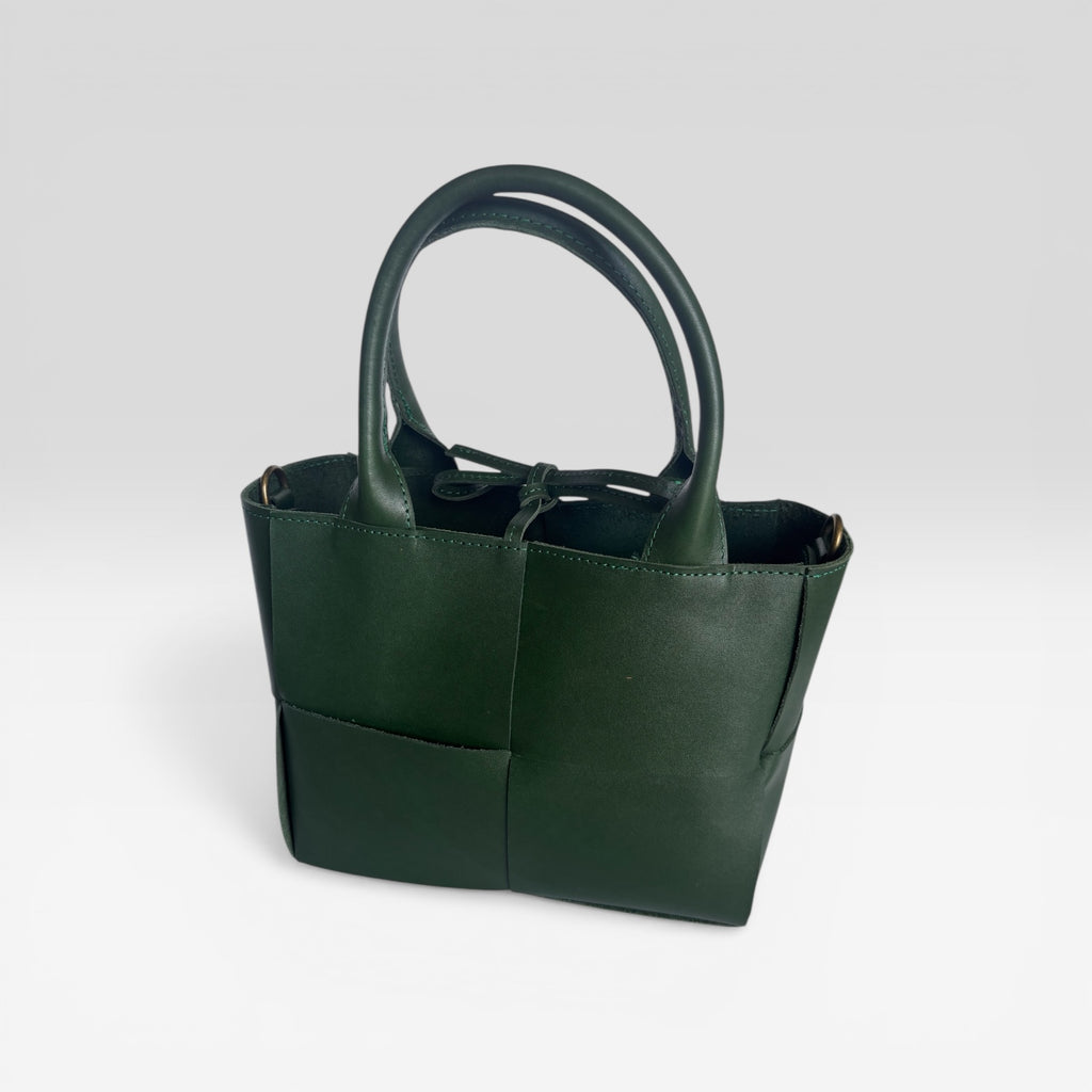 saddle leather tote bag - hunters green