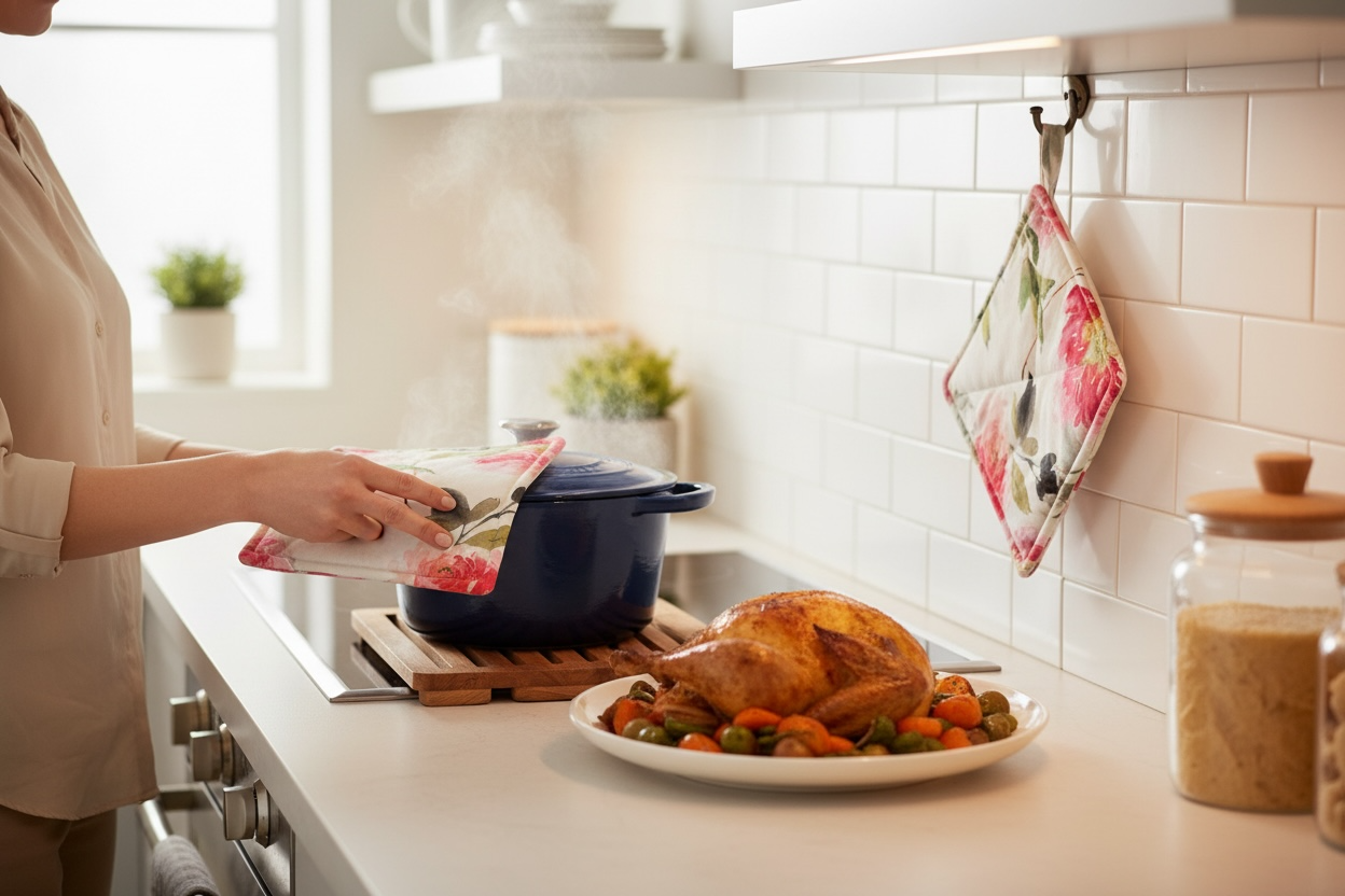Kitchen Tea Towel - Peony Rose