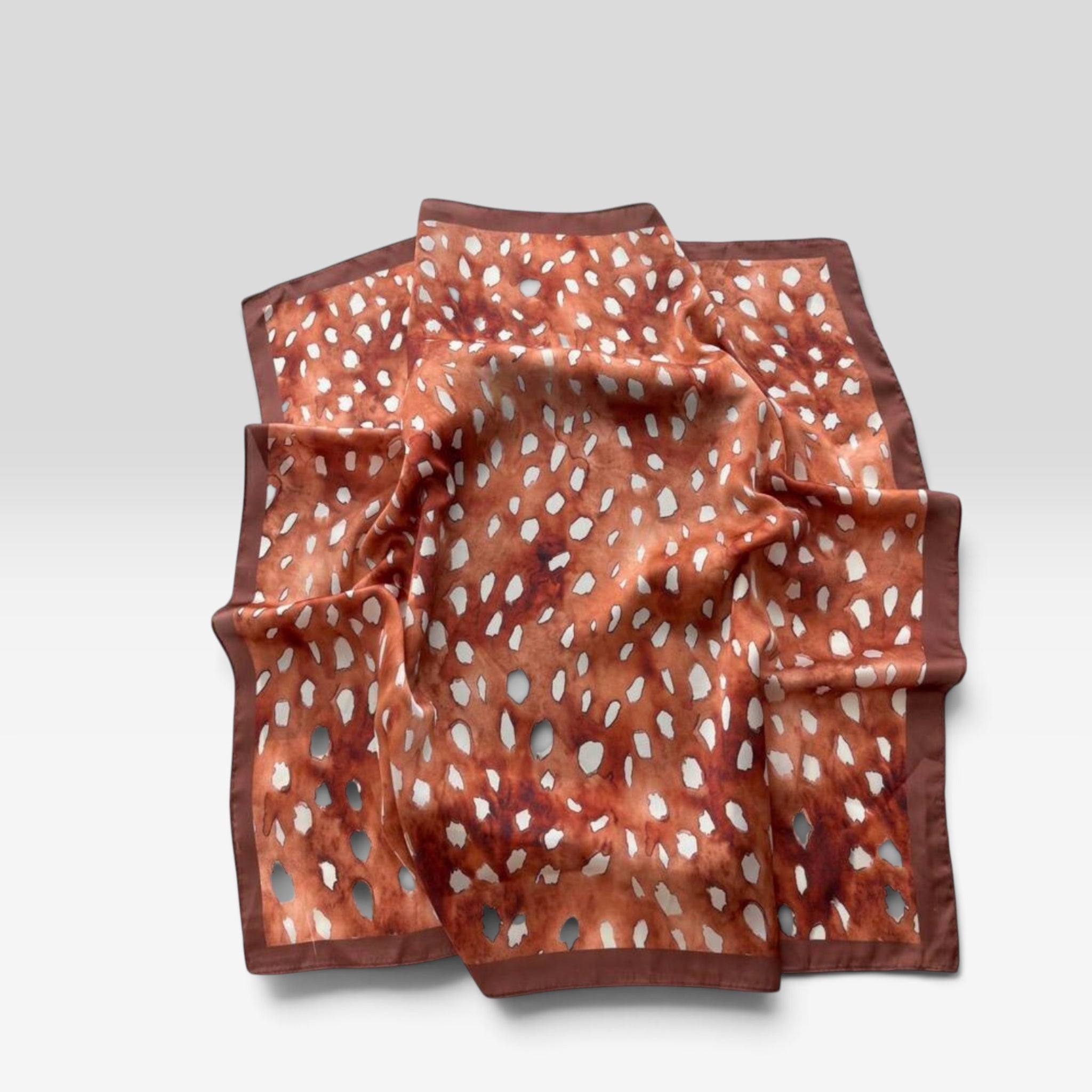 deer print scarf - cinnamon clay