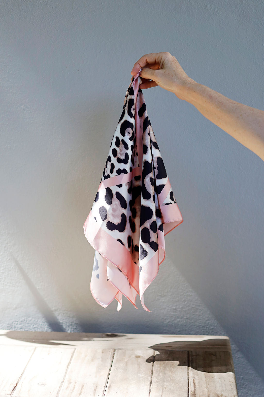 pink animal print bandana scarf