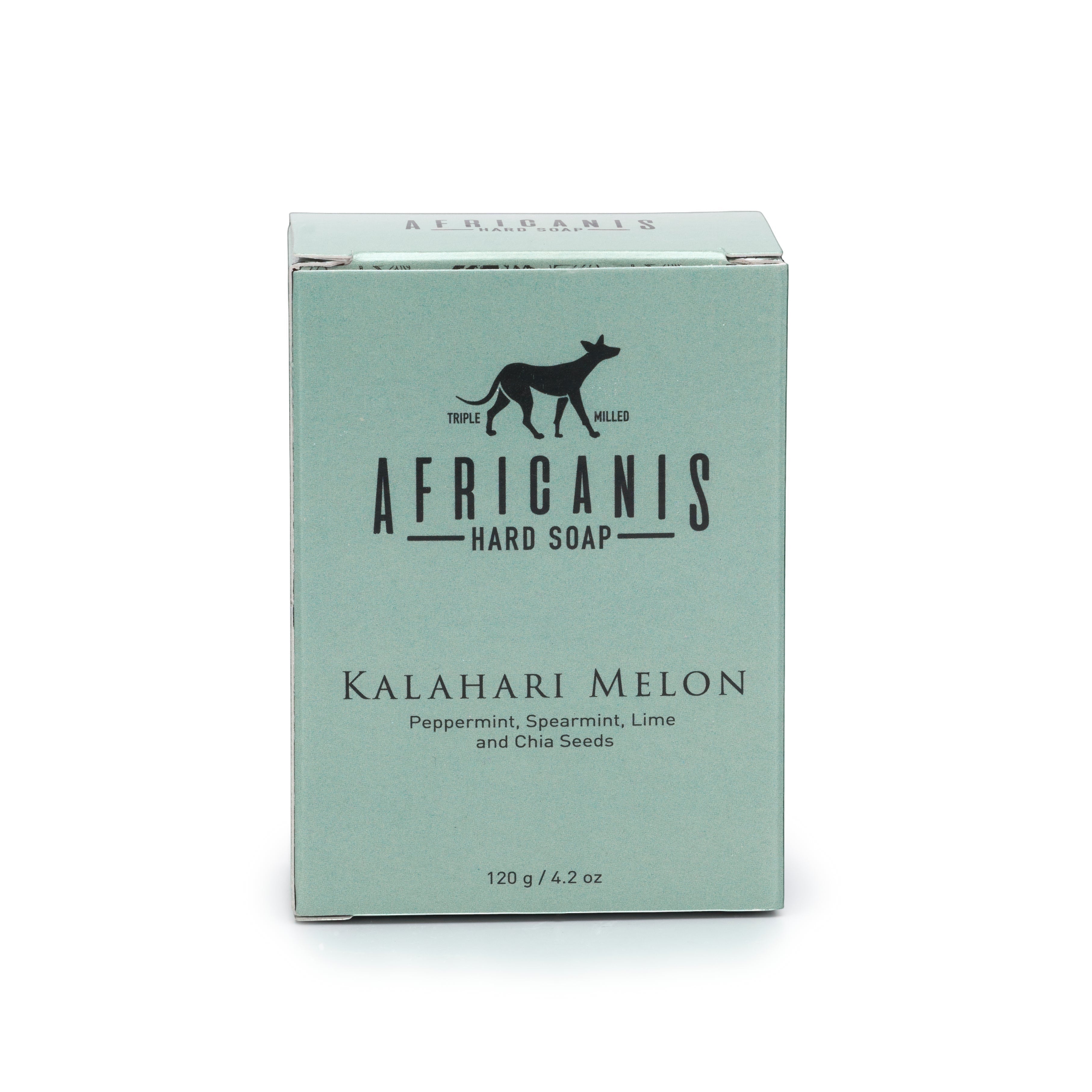 Home-Industry South Africa Africanis Kalahari Melon hard soap bar in a light green eco-friendly cardboard box