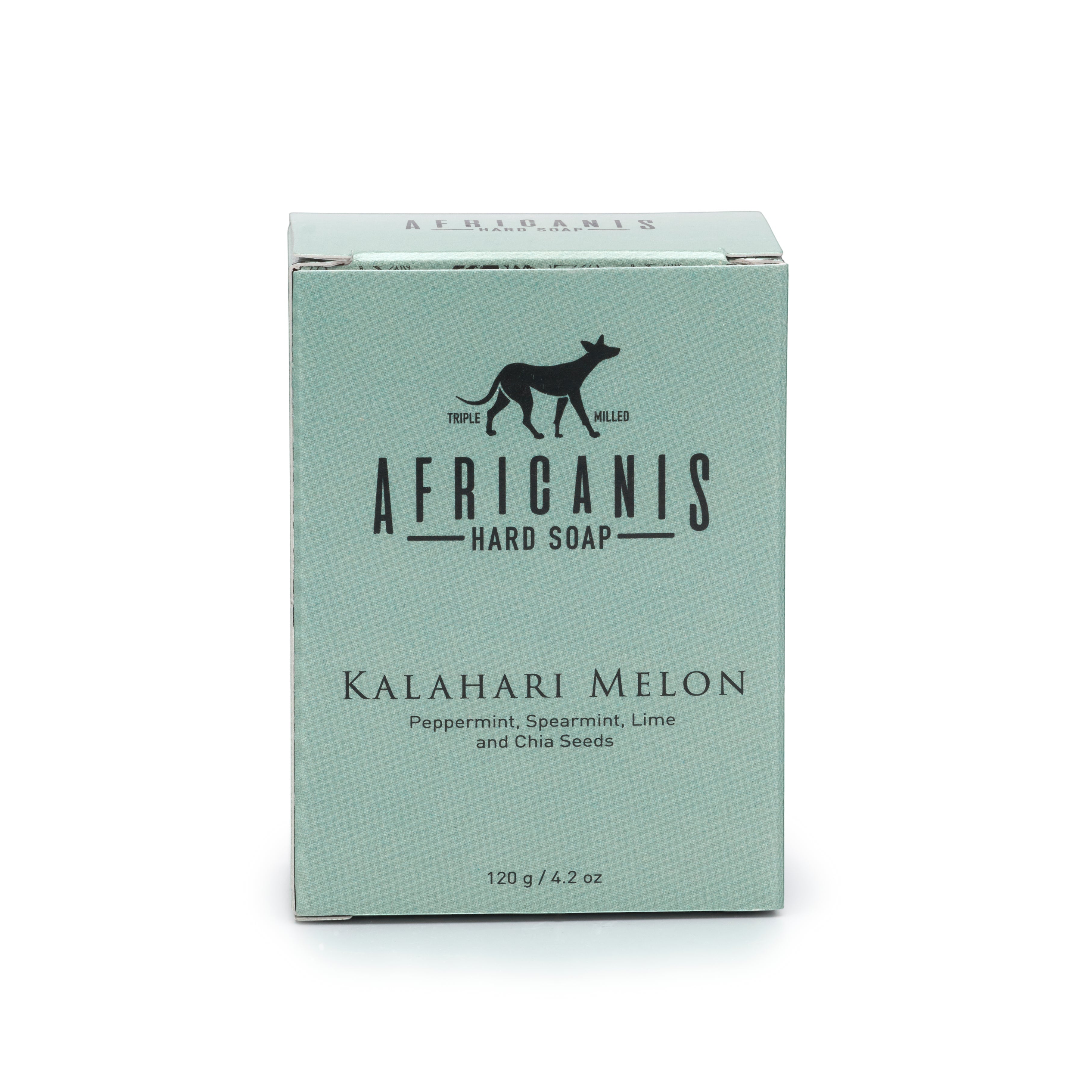 Home-Industry South Africa Africanis Kalahari Melon hard soap bar in a light green eco-friendly paper box