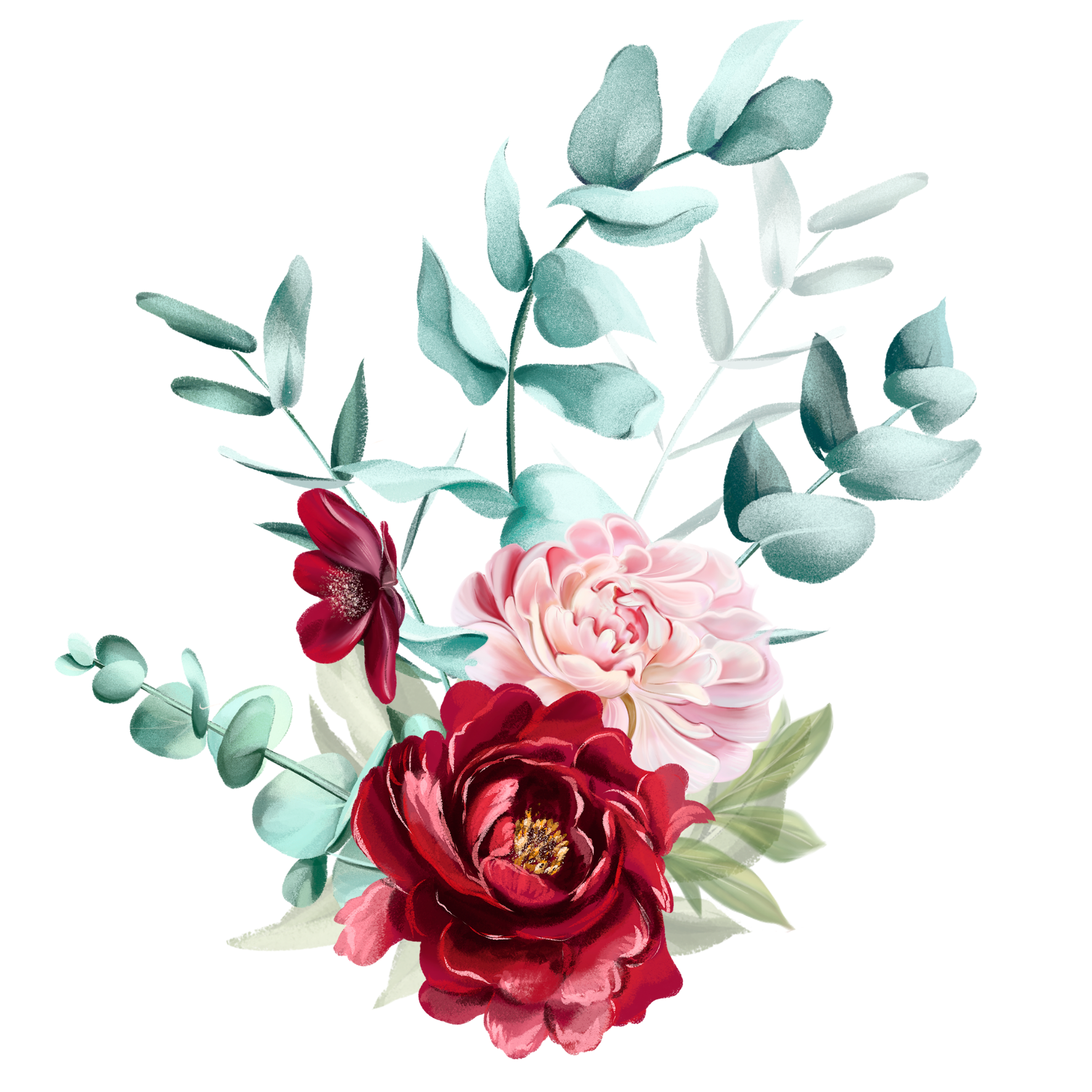Rose & Eucalyptus Sprig Card