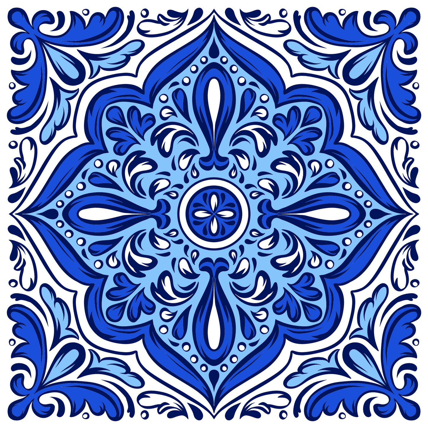 Moroccan Blue Tile Card