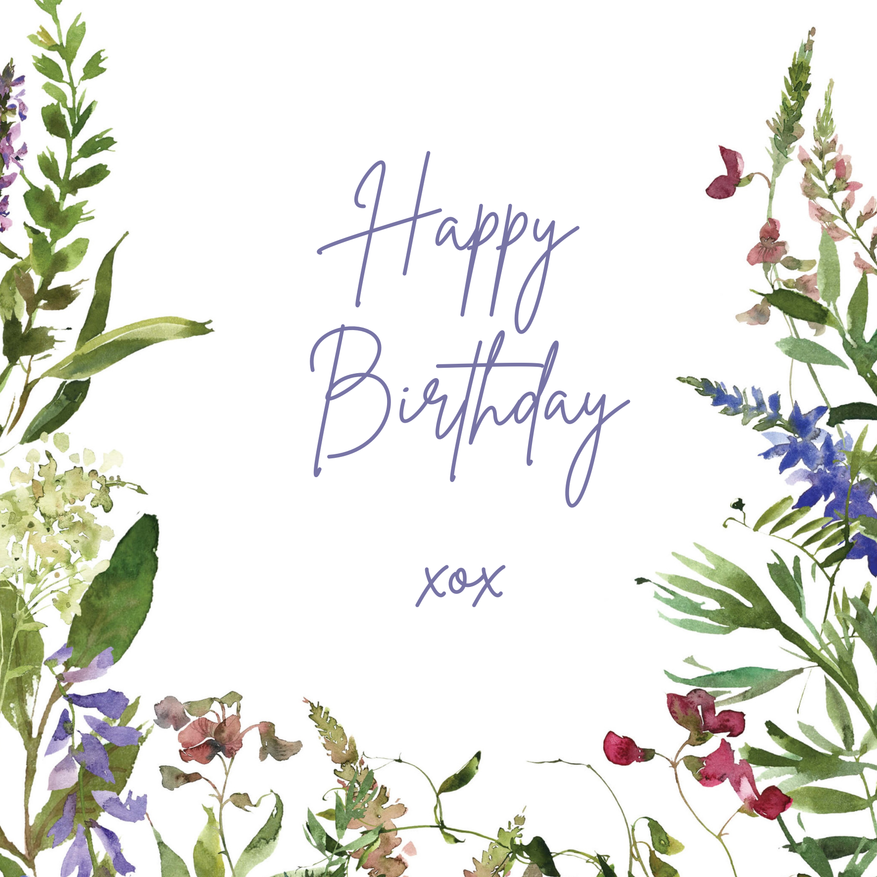 Floral Happy Birthday Card