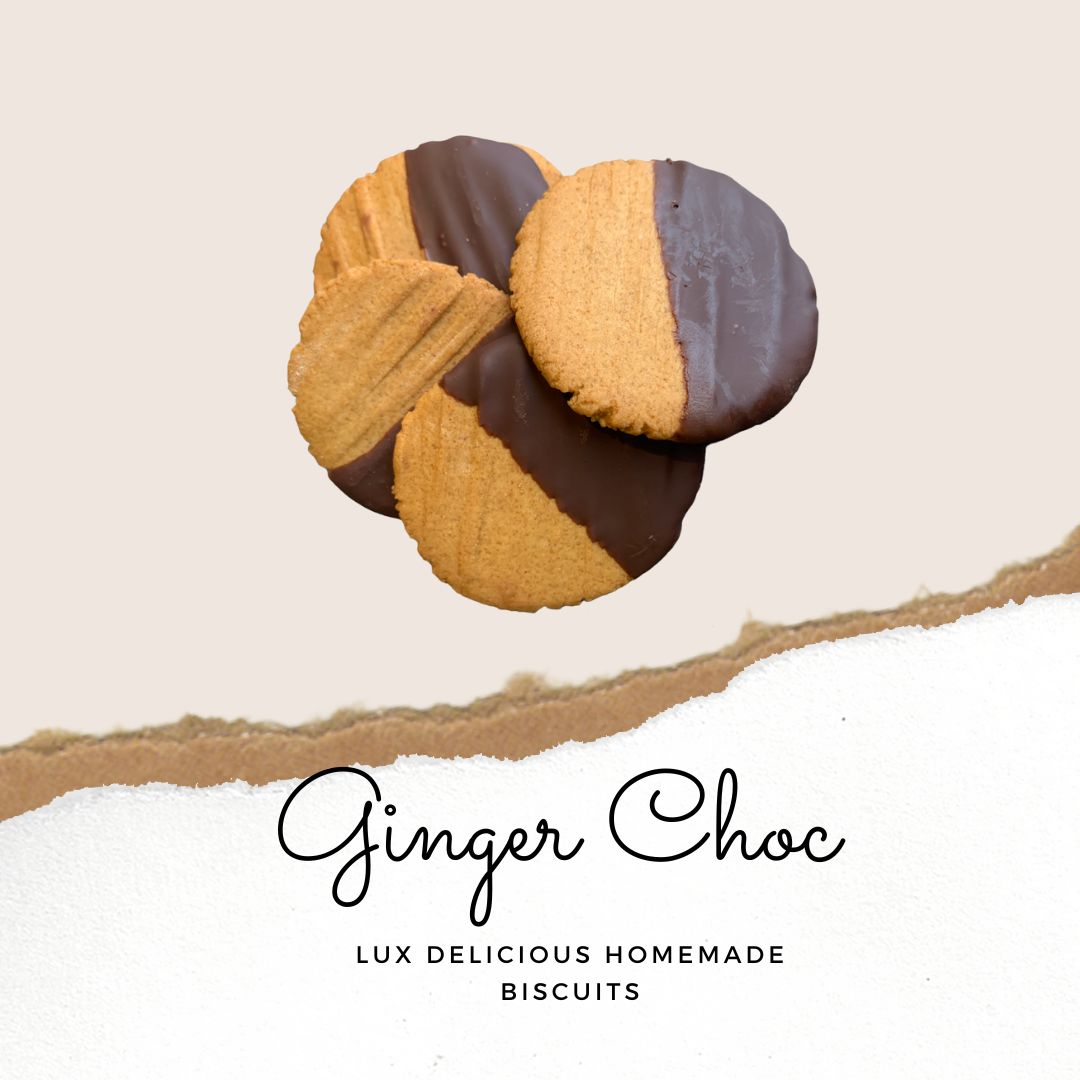 Rosebud's Ginger Biscuits Dipped in Belgian Chocolate