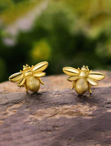 Golden Bee Stud Earrings