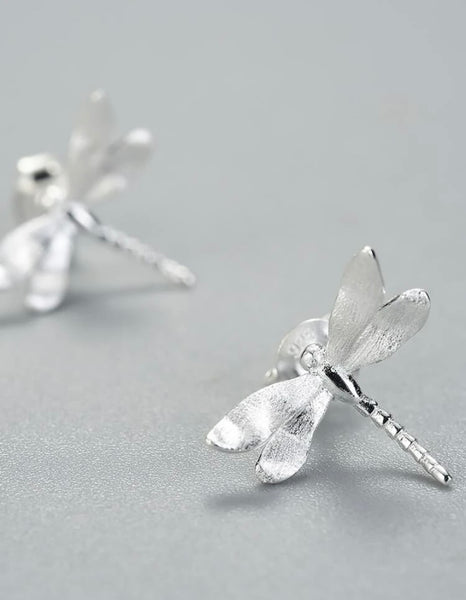 Silver Dragonfly 925 Silver Earrings