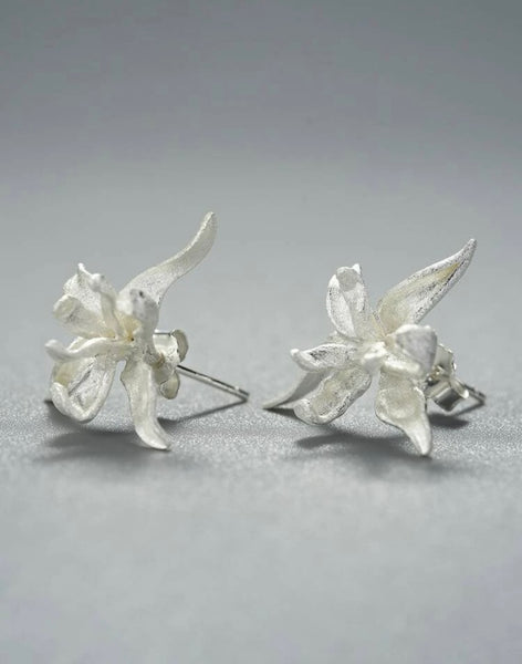 Orchid 925 Silver Earrings (Silver )