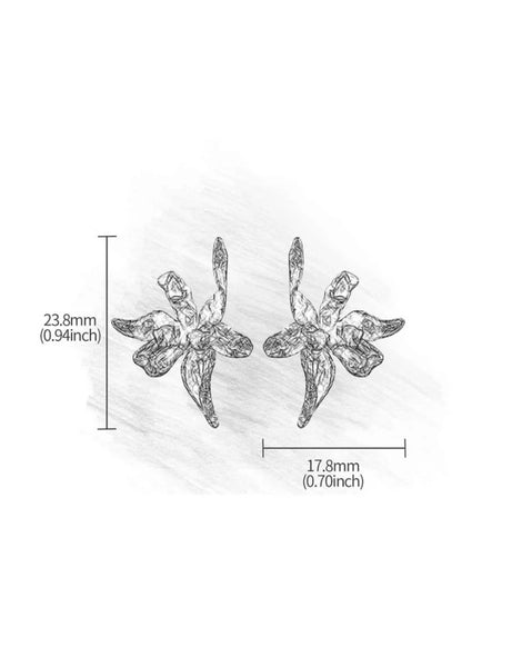 Orchid 925 Silver Earrings (Silver )